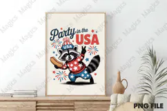 4th of July Raccoon Hotdog Patriotic USA Product Image 3