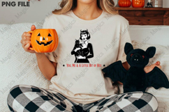 Halloween Pin-up Girl &amp; Cat PNG Product Image 1