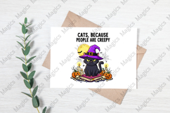 Halloween Cat Witch Creepy Png Product Image 3