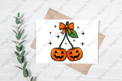 Pumpkin Cherries Halloween Bow Fall PNG Product Image 3