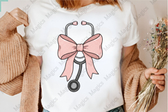 Watercolor Glitter Nursing Bow PNG Product Image 3