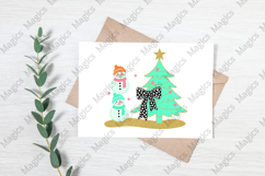 Coquette Glitter Christmas Snowman PNG Product Image 3