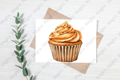 Watercolor Autumn Cupcake Clipart Product Image 3