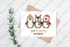 Retro Just A Merry Penguin Christmas Png Product Image 3