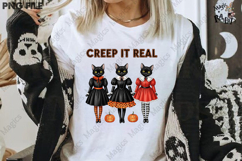 Vintage Halloween Cats PNG Sublimation Product Image 3