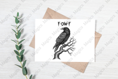 Gothic Halloween F-Caw-F Black Crow PNG Product Image 3
