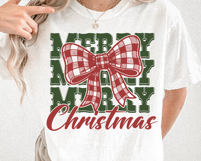 Merry Christmas Plaid Ribbon SVG PNG File Product Image 4
