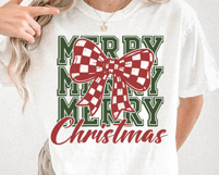 Merry Christmas Checkered Ribbon SVG PNG File Product Image 4