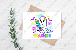 Spooky Teacher PNG, Halloween Neon Sign Product Image 3