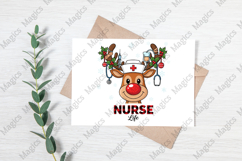 Christmas Nurse Life Reindeer PNG Product Image 3
