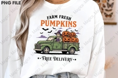 Vintage Halloween Farm Truck PNG Product Image 3