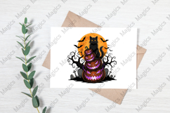 Black Cat Witch Pumpkin Png Product Image 3