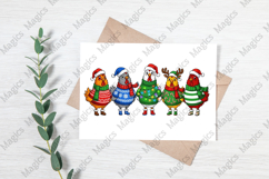 Festive Christmas Chickens PNG Product Image 3