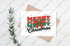 Coquette Leopard Merry Christmas Bow PNG Product Image 3