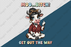 Christmas Funny Highland Cow PNG Product Image 3
