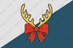 Christmas Reindeer Antler And Bow Png Product Image 3