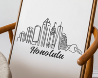Honolulu Minimalism Line Drawing Product Image 3