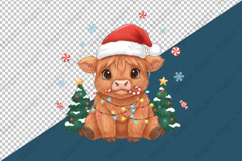 Christmas Highland Cow PNG Product Image 3