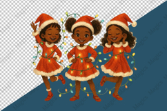 3 Little Black Girls Christmas Png Product Image 4