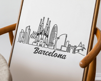 Barcelona Minimalism Line Drawing Product Image 3