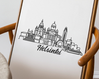 Helsinki Minimalism Line Drawing Product Image 3