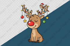 Cute Christmas Deer Png Clipart Product Image 3