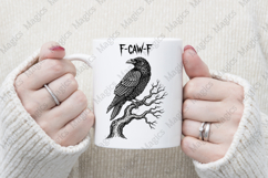Gothic Halloween F-Caw-F Black Crow PNG Product Image 4