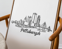 Pittsburgh Minimalism Line Drawing Product Image 3