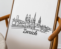 Zurich Minimalism Line Drawing Product Image 3