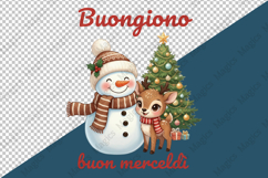 Christmas Snowman With Reindeer PNG Product Image 3