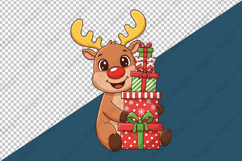 Cute Deer With Gifts Png Product Image 3
