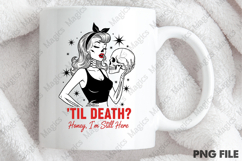 Halloween Pin-up Girl with Skull PNG Product Image 4