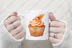 Watercolor Autumn Cupcake Clipart Product Image 4