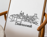 Dubrovnik Minimalism Line Drawing Product Image 3