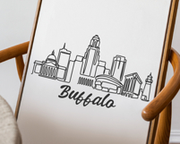 Buffalo Minimalism Line Drawing Product Image 3