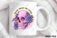 Pink Halloween Skull PNG Sublimation Product Image 4