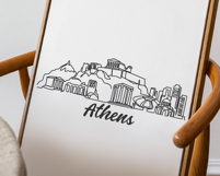 Athens Minimalism Line Drawing Product Image 3