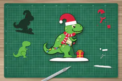 3D Layered Christmas T-Rex SVG Product Image 6