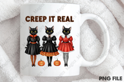 Vintage Halloween Cats PNG Sublimation Product Image 4