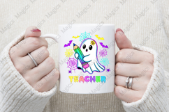 Spooky Teacher PNG, Halloween Neon Sign Product Image 4