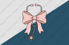 Watercolor Glitter Nursing Bow PNG Product Image 4