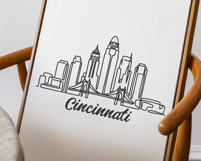 Cincinnati Minimalism Line Drawing Product Image 3