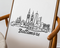 Baltimore Minimalism Line Drawing Product Image 3