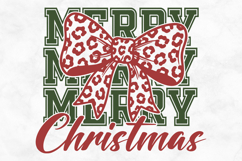 Merry Christmas Animal Print Ribbon SVG PNG File Product Image 1
