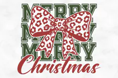 Merry Christmas Animal Print Ribbon SVG PNG File Product Image 1