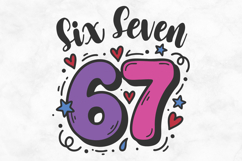 Six Seven Pink 67 SVG PNG File Product Image 1