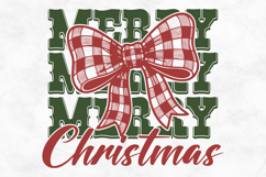 Merry Christmas Plaid Ribbon SVG PNG File Product Image 1