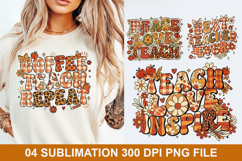 Teacher Sublimation - Coffee teach repeat Sublimation PNG Product Image 1