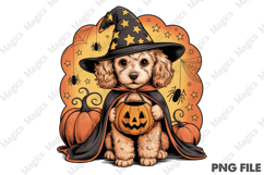 Poodle with Bow and Pumpkin Png Product Image 1