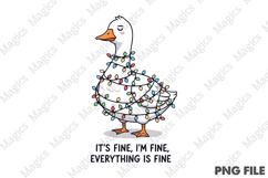 Funny Christmas PNG, Christmas Lights Goose Product Image 1
